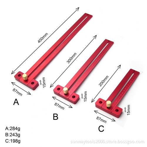 Crossed Ruler Woodworking T Type Scriber Ruler